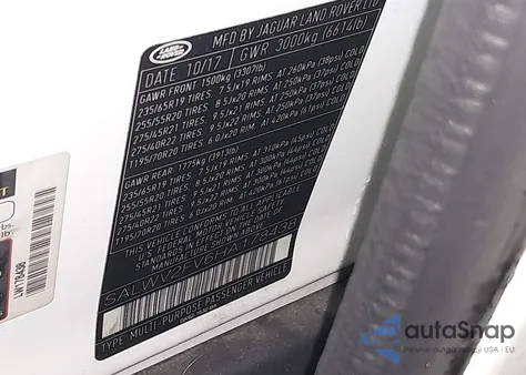 2017 Land Rover Range Rover Sport 3.0L V6 Supercharged Hse Dynamic z USA, uszkodzony, nr VIN SALWV2FV6HA178438